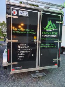 Lettrage de remorque avec impression découpé | Utilisation : Offre de services