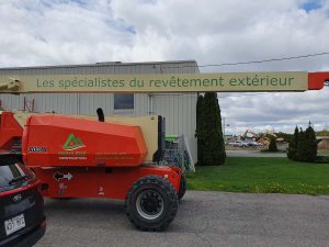Lettrage d'une nacelle | Utilisation : Identification professionnelle