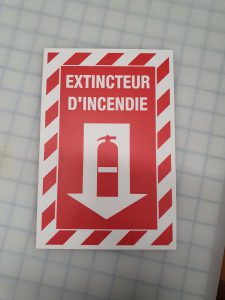 Impression direct sur PVC 1/8" extincteur d'incendie | Utilisation : Sécurité incendie