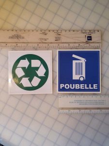 Autocollants en impression avec colle ultra adhérante | Utilisation : Poubelle, recyclage