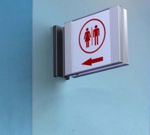 Module de signalisation double face pour toilettes | Utilisation : Plaques informatives pour indiquer un numéro de salle, une adresse, des informations sur un produit, etc